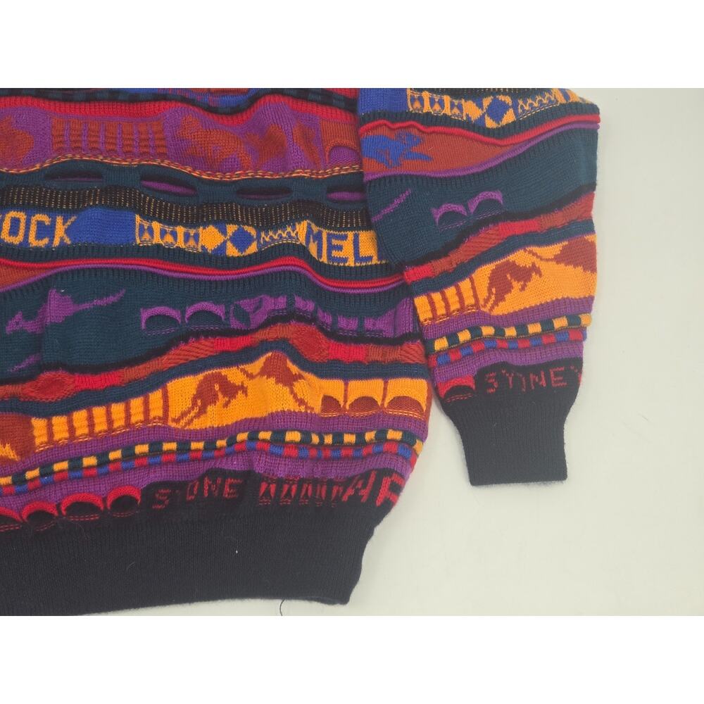 Vintage Emaroo Crazy 3D Knit Pullover Australia Theme 90s Jumper Size:14 - Picture 5 of 16